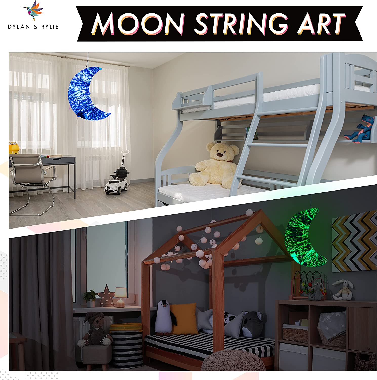 DIY String Art Kit, Moon Lantern - Simple and Easy-to-Follow 3D String Art  Kit for Kids, String Craft Kits for Girls ages 10-12 with Easy-to-Read