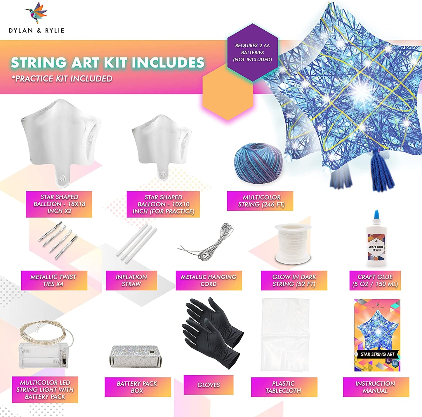 Star String Art Kit for Kids